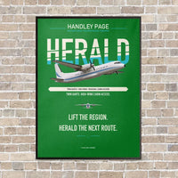 Thumbnail for Handley Page HPR.7 Dart Herald vertical canvas print - framed - green background