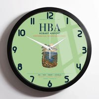 Thumbnail for Hobart Airport (HBA) design on light green framed wall clock