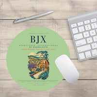 Thumbnail for Aeropuerto Internacional de Guanajuato (BJX) design on light green round mouse pad