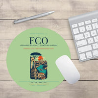 Thumbnail for Rome Leonardo da Vinci Fiumicino Airport (FCO) design on light green round mouse pad