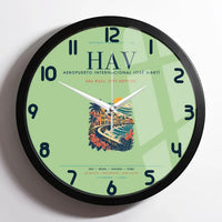 Thumbnail for Havana José Martí International Airport (HAV) design on light green framed wall clock