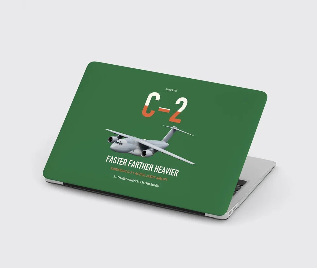 Kawasaki C-2 design on green MacBook case