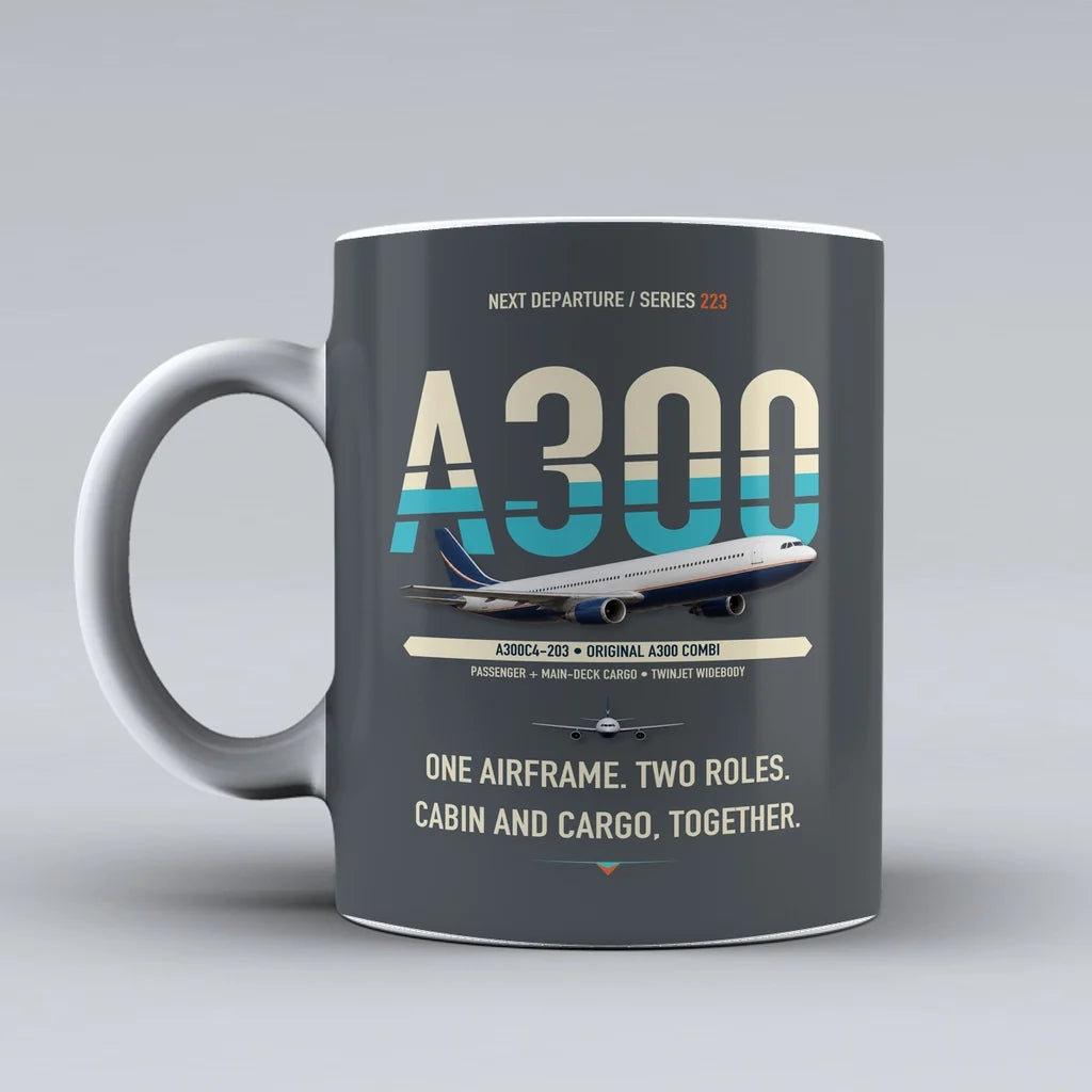 A300C4-203 Mug design on gray airbus