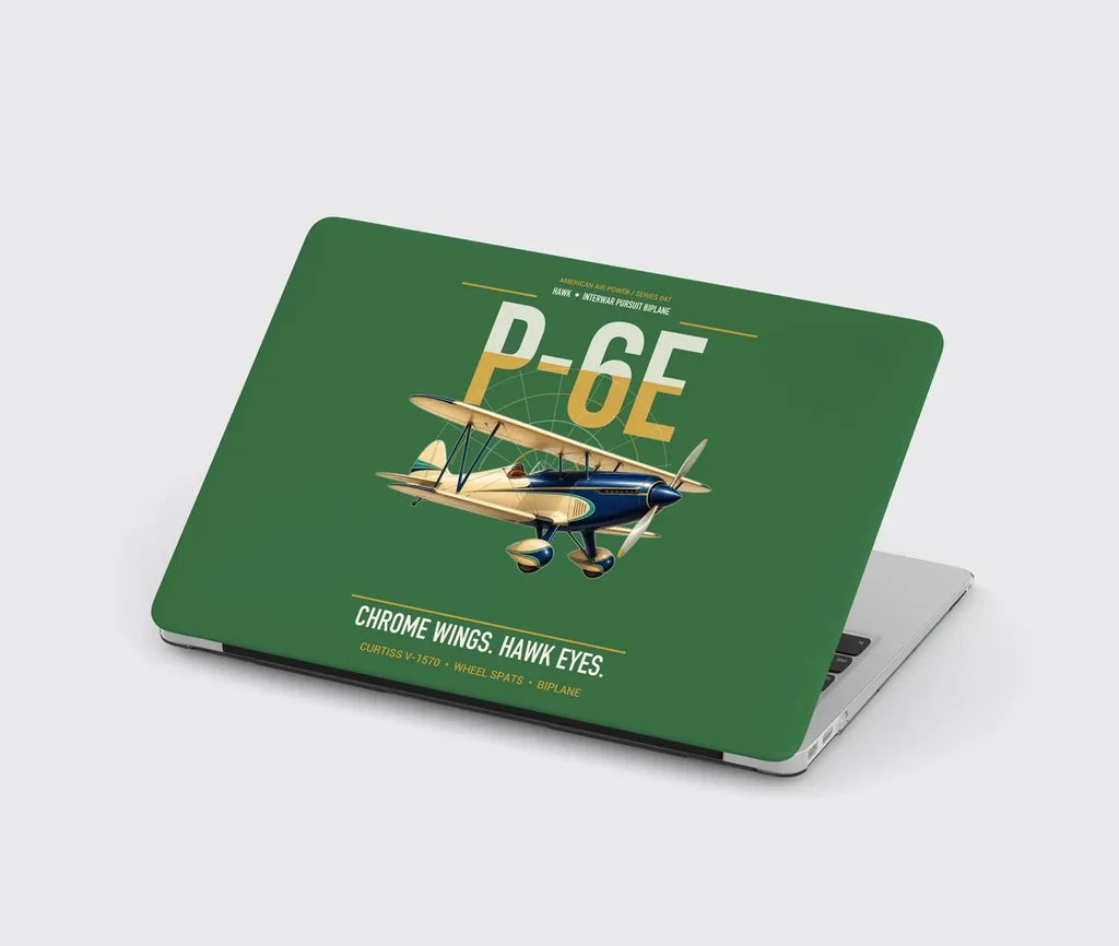 Curtiss P-6E Hawk design on green MacBook case