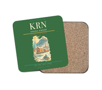 Thumbnail for Kiruna Airport (KRN) design on green 1 piece coaster