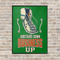 Thumbnail for Airstairs Down Business Up vertical canvas print - framed - green background