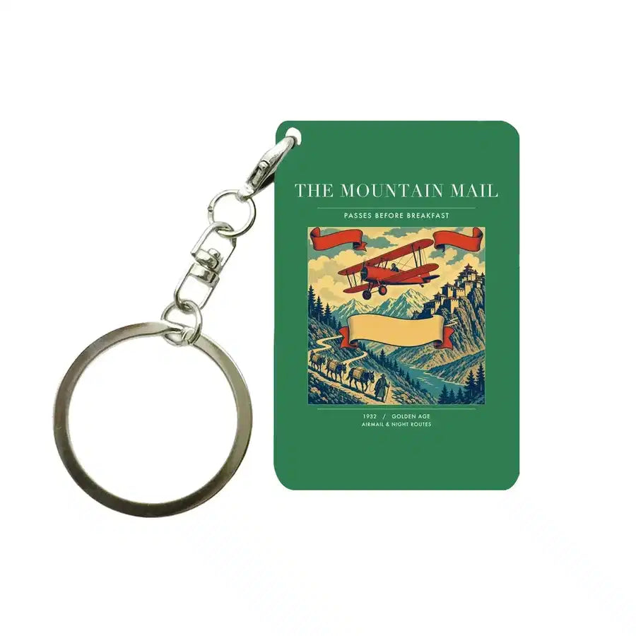 VINTAGE G4038 - The Mountain Mail - Designed Key Chain design on green