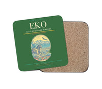 Thumbnail for Elko Regional Airport (EKO) design on green 1 piece coaster
