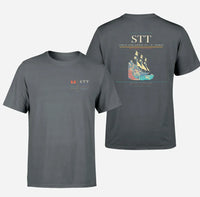 Thumbnail for Cyril E. King Airport (STT) design printed on gray double-side t-shirt
