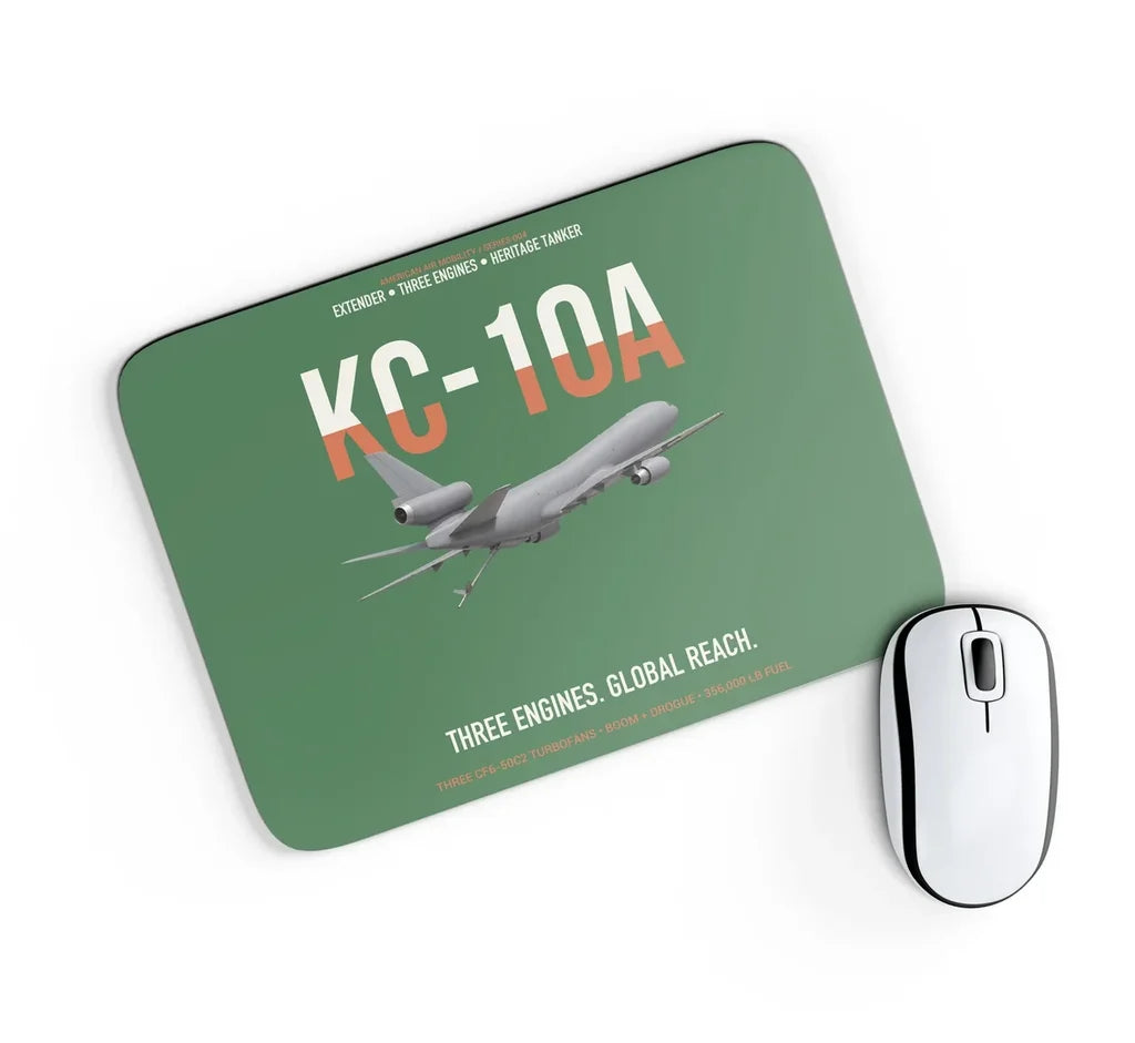 KC-10A EXTENDER design on green rectangle mouse pad