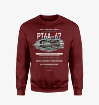 Thumbnail for PT6A-67 design on wine red sweatshirt