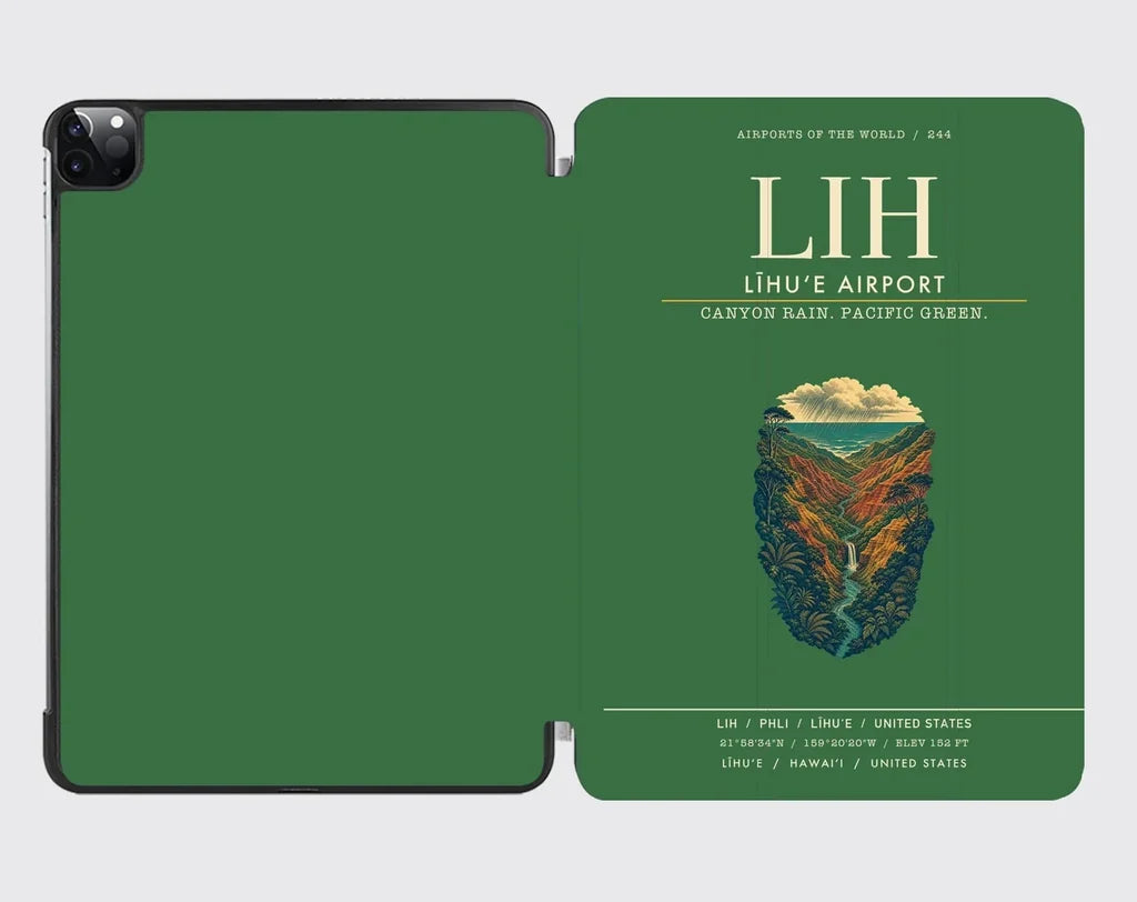 Līhuʻe Airport (LIH) design on green ipad tablet case