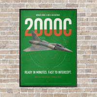 Thumbnail for Dassault Mirage 2000C RDI vertical canvas print - framed - green background