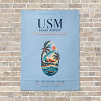 Thumbnail for Samui Airport Koh Samui USM vertical canvas print - no frame - light blue background