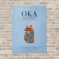 Thumbnail for Naha Airport OKA vertical canvas print - no frame - light blue background