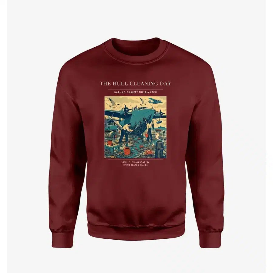VINTAGE G4273 - The Hull Cleaning Day - Designed Sweatshirts design on winered