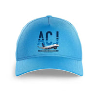 Thumbnail for Airbus ACJ TwoTwenty design on light blue printed hat