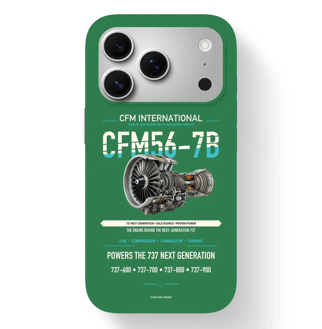 CFM56-7B Case design on green iphone case