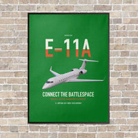 Thumbnail for E-11A BACN vertical canvas print - framed - green background