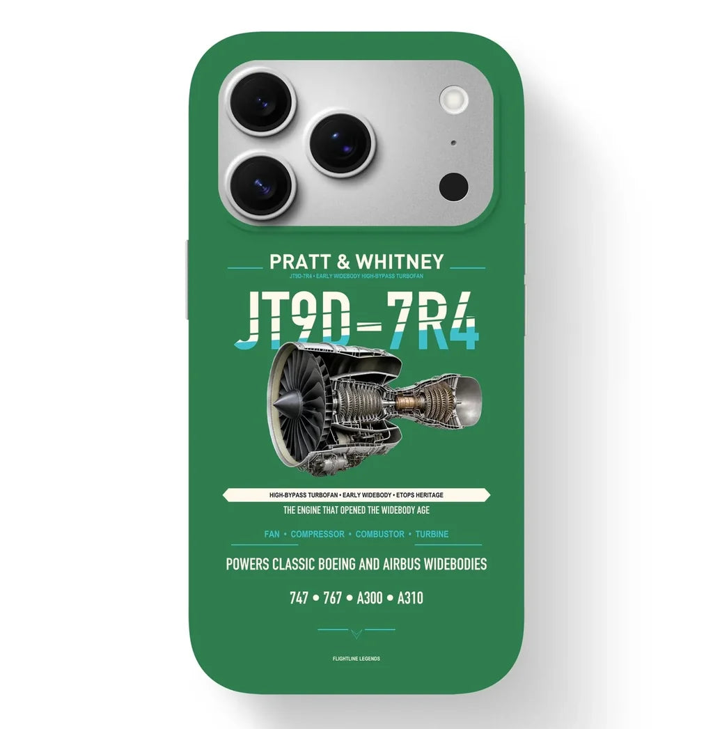 JT9D-7R4 Case design on green iphone case