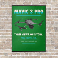 Thumbnail for DJI Mavic 3 Pro vertical canvas print - framed - green background