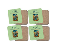 Thumbnail for Edmonton International Airport (YEG) design on light green 4 pieces set coaster