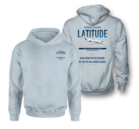 Thumbnail for Cessna Citation Latitude design on light blue double-side hoodie, double-side print