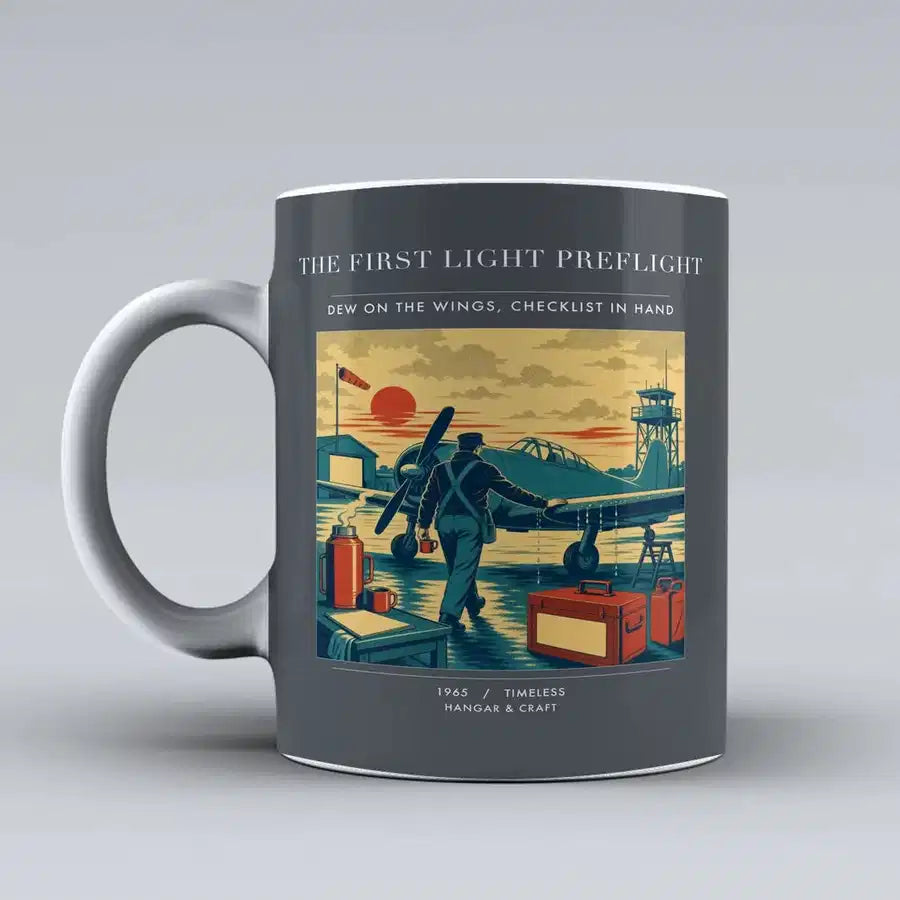 VINTAGE G4180 - The First Light Preflight - Ceramic Mug design on gray