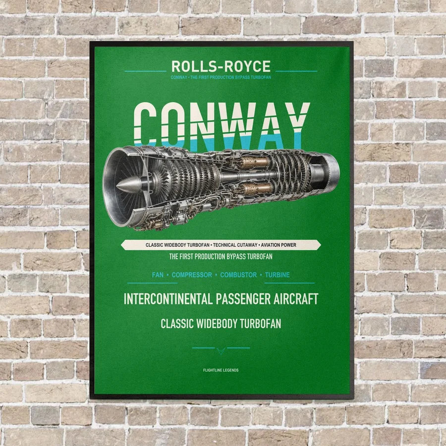 CONWAY vertical canvas print - framed - green background