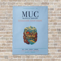 Thumbnail for Munich Airport MUC vertical canvas print - no frame - light blue background