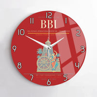 Thumbnail for Biju Patnaik International Airport (BBI) design on red no frame wall clock