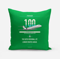 Thumbnail for Fokker 100 design on green pillow
