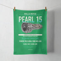 Thumbnail for PEARL 15 design on green towel