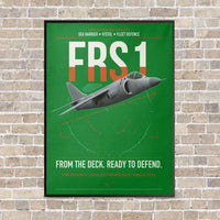 Thumbnail for British Aerospace Sea Harrier FRS.1 vertical canvas print - framed - green background