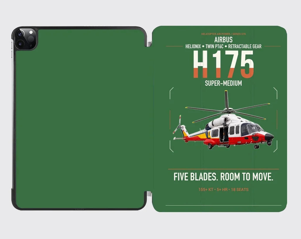 Airbus H175 design on green ipad tablet case
