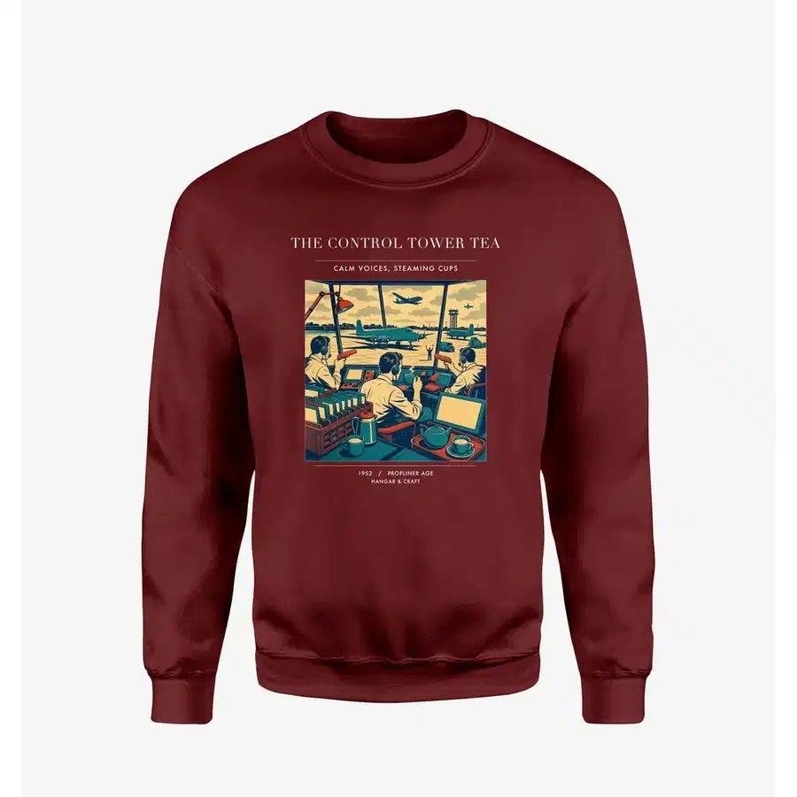 VINTAGE G4375 - The Control Tower Tea - Designed Sweatshirts design on winered
