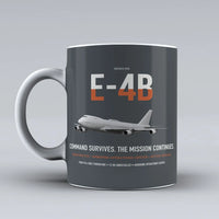 Thumbnail for E-4B Nightwatch design on gray ceramic mug, double-side print