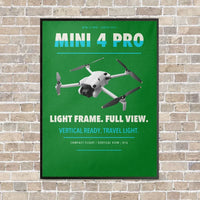 Thumbnail for DJI Mini 4 Pro vertical canvas print - framed - green background