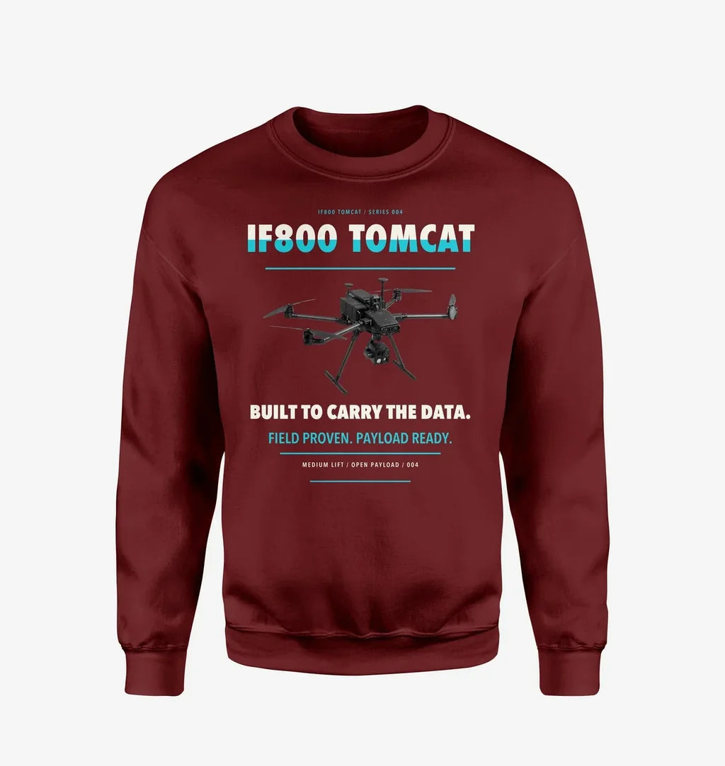 Inspired Flight IF800 Tomcat design on wine red sweatshirt