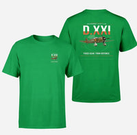 Thumbnail for Fokker D.XXI — Dutch LVA aircraft 221 design on green t-shirt, double-side print