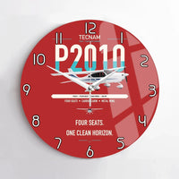 Thumbnail for Tecnam P2010 design on red no frame wall clock