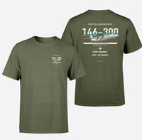 Thumbnail for BAe 146-300 design on green army double-side t-shirt, double-side print