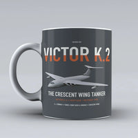Thumbnail for Handley Page Victor K.2 design on gray ceramic mug, double-side print