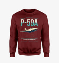 Thumbnail for P-59A Airacomet design on wine red sweatshirt