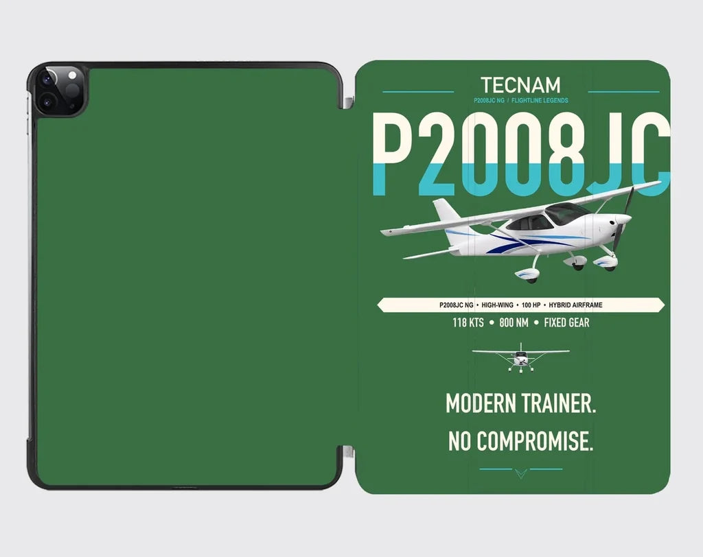 Tecnam P2008JC NG design on green ipad tablet case