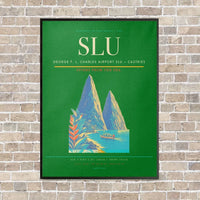 Thumbnail for George F. L. Charles Airport SLU — Castries vertical canvas print - framed - green background
