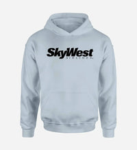 Thumbnail for Skywest Airlines logo printed on light blue hoodie