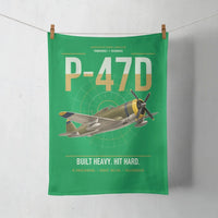 Thumbnail for P-47D Thunderbolt Razorback design on green towel