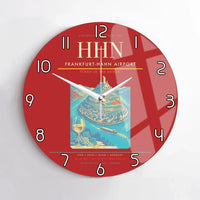 Thumbnail for Frankfurt-Hahn Airport (HHN) design on red no frame wall clock