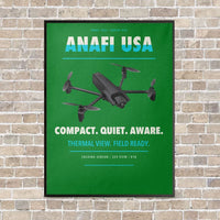 Thumbnail for Parrot ANAFI USA vertical canvas print - framed - green background